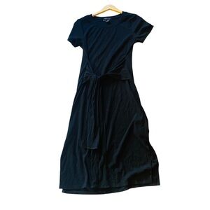 RACHEL ZOE Black Midi Dress With Waist Tie Detail By Rachel Zoe Size M